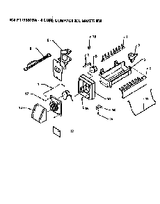 Icemaker Diagram and Parts List for TR21S4E-P1196103WE  Amana Refrigerator