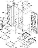 REF / FZ SHELVES, LIGHTS, AND HINGES Diagram and Parts List for SG19SW P1193702W W Amana Refrigerator