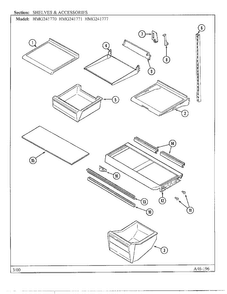 Shelves/accessories Diagram and Parts List for HMG241777  Admiral Refrigerator