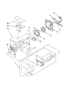 Motor And Ice Container Parts Diagram and Parts List for MFI2665XEB0  Maytag Refrigerator