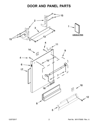 Part Location Diagram of W11178821 Whirlpool HANDLE