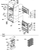 DOOR, HINGES AND ACCESSORIES Diagram and Parts List for TR18VE P1307401W E Amana Refrigerator