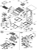 INTERIOR CABINET AND DRAIN BLOCK ASSY Diagram and Parts List for TSI19TE P1306401W E Amana Refrigerator