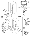 DRAIN SYSTEM, ROLLERS, AND EVAP ASSY Diagram and Parts List for SRD20TPW P1190811W W Amana Refrigerator