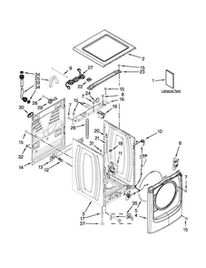 Top And Cabinet Parts Diagram and Parts List for MHW7000XR2  Maytag Washer