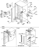 CABINET PARTS Diagram and Parts List for SRD325S5W P1307202W W Amana Refrigerator