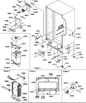 DRAIN SYSTEMS, ROLLERS, AND EVAP ASSY Diagram and Parts List for SRD325S5W P1307202W W Amana Refrigerator