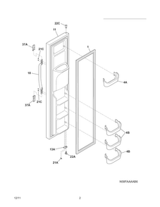 Freezer Door Diagram and Parts List for CRSH265LW3  Crosley Refrigerator