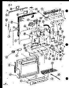 Facade Assembly Diagram and Parts List for SRI19F-1-A-P75400-6WA  Amana Refrigerator