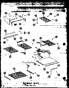 Interior Parts 18 Cu. Ft. Diagram and Parts List for T16N-P60236-48W  Amana Refrigerator