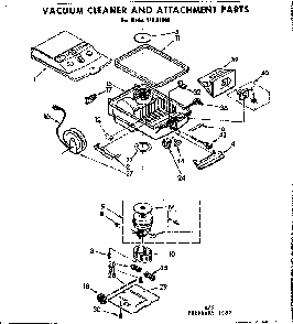 Base Assembly Diagram and Parts List for 11621600  Kenmore Canister Vacuum