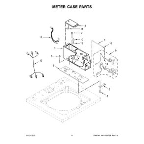 Meter Case Parts Diagram and Parts List for MAT24PDAWW0  Maytag Washer