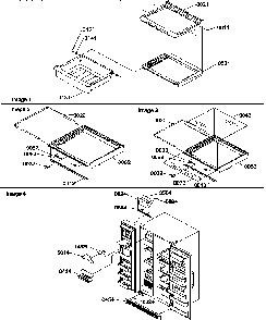 Shelves, Deli, Crisper Assemblies And Toe Grille Diagram and Parts List for SXD322S2L-P1305702WL  Amana Refrigerator