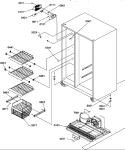 FZ SHELVES AND LIGHT Diagram and Parts List for SCD25TW P1190426W W Amana Refrigerator