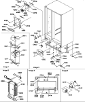 DRAIN SYSTEM, ROLLERS, AND EVAP ASSY Diagram and Parts List for SCD25TW P1190426W W Amana Refrigerator