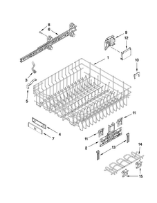 Upper Rack And Track Parts Diagram and Parts List for JDB8700AWS0  Jenn-Air Dishwasher