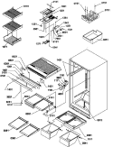 INTERIOR CABINET AND DRAIN BLOCK ASSY Diagram and Parts List for TR525SW P1182804W W Amana Refrigerator