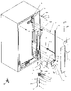 Cabinet Back Diagram and Parts List for SSD25NB-P1162409W  Amana Refrigerator