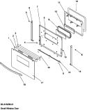 OVEN DOOR Diagram and Parts List for ARR6300LL P1142669NLL Amana Range