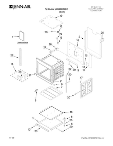 Oven Parts Diagram and Parts List for JMW9530DAB29  Jenn-Air Microwave Oven Combo