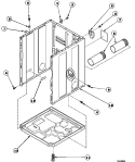 CABINET, EXHAUST DUCT AND BASE Diagram and Parts List for LE8317W2B PLE8317W2 B Amana Dryer