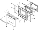 OVEN DOOR Diagram and Parts List for ARHC8700LL P1142677NLL Amana Range