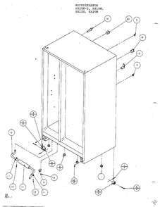 Drain Rollers And Cabinet Back Diagram and Parts List for SX22M  Amana Refrigerator