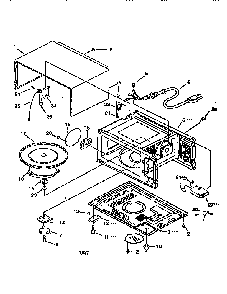 Cabinet Diagram and Parts List for 56566480691  Kenmore Microwave