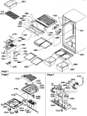 INTERIOR CABINET AND DRAIN BLOCK ASSY Diagram and Parts List for TG21VW P1301803W W Amana Refrigerator
