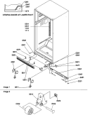 LADDERS, LOWER CABINET AND ROLLERS Diagram and Parts List for TR21VE P1309401W E Amana Refrigerator