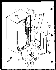 Cabinet Back Diagram and Parts List for 36511W-P1121603WW  Amana Refrigerator