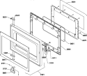 DOOR ASSY Diagram and Parts List for FSP11LW P1185805M Menumaster Microwave