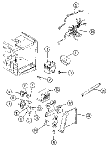 Internal Controls Diagram and Parts List for M436W  Jenn-Air Microwave