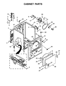 Cabinet Parts Diagram and Parts List for MGDX6STBW0  Maytag Dryer