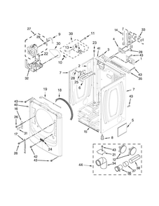 Cabinet Parts Diagram and Parts List for MED8200FC0  Maytag Dryer