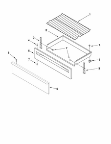 Drawer & Broiler Parts Diagram and Parts List for MER7775WW1  Maytag Range