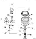 AGITATOR / DRIVE BELL / SEAL KIT / TUB & HUB Diagram and Parts List for AWM290L2 PAWM290L2 Amana Washer