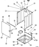 FRONT PANEL, BASE ASSY AND CABINET ASSY Diagram and Parts List for AWM290L2 PAWM290L2 Amana Washer