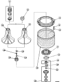 AGITATOR / DRIVE BELL / SEAL KIT / TUB & HUB Diagram and Parts List for LW8363W2 PLW8363W2B Amana Washer