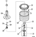 AGITATOR / DRIVE BELL / SEAL KIT / TUB & HUB Diagram and Parts List for LW6501W2B PLW6501W2 B Amana Washer