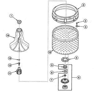 Agitator Assy Diagram and Parts List for SWTZ20WN  Speed Queen Washer