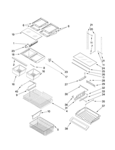 Shelf Parts Diagram and Parts List for AFD2535DEW6  Amana Refrigerator