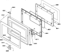 DOOR Diagram and Parts List for U1600I P1194306M Amana Microwave