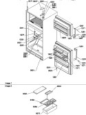 DOOR, HINGES AND ACCESSORIES Diagram and Parts List for THI18TE P1310701W E Amana Refrigerator