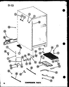 Compressor Parts Diagram and Parts List for TC18D-L-P74660-5WL  Amana Refrigerator
