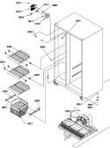 FZ SHELVES AND LIGHT Diagram and Parts List for SCD25TBW P1190428W W Amana Refrigerator