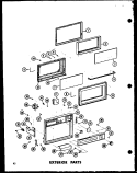 EXTERIOR PARTS Diagram and Parts List for R-2 P7130601M Amana Microwave