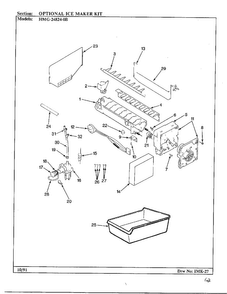 Optional Ice Maker Kit Diagram and Parts List for 24824-0A  Admiral Refrigerator