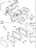 LIGHT / BACK COVER / DOOR Diagram and Parts List for SEFS65D P1300903M Amana Microwave