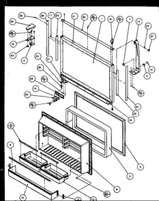 Freezer Door Diagram and Parts List for TZ21Q2E-P1111713WE  Amana Refrigerator